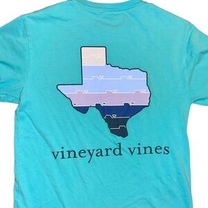 Vineyard Vines aqua blue XS men’s tee / Texas theme